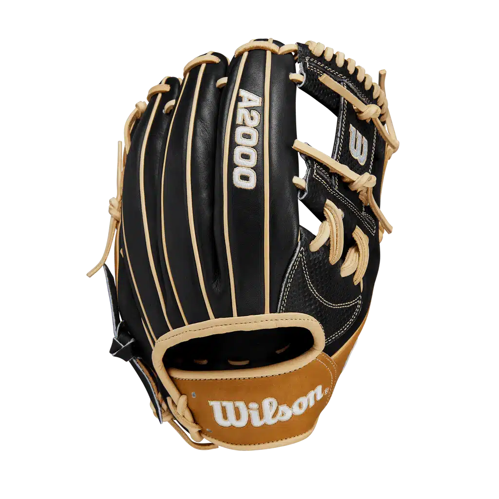 Take full command of the infield with the extra length of the 2022 A2000® SC1787. At 11.75”, this pattern offers an extra ¼” of reach so you can make a play on that ground ball in the hole or hot shot down the third base line. Innovation meets tradition with Spin Control Technology™ in the classic Saddle Tan Pro Stock® leather palm. The patented surface texture increases friction between your glove and the ball, leading to high-speed transfers and sure outs on throws across the diamond. Product Features: 11.75 Inch Fielding Glove Recommended for Infielders 1787 Glove Pattern Wilson H-Web (I-Web) Colorway: Black / Saddle Tan Spin Control Technology™: A dimpled pattern in the Pro Stock® Leather in the palm and web of your A2000® helps reduce the spin rate of the ball by rapidly increasing friction at the moment of contact between ball and glove. Pro Stock® Leather: preferred for its rugged durability and unmatched feel ComfortPro™ Fit: Featuring our ProLux™ Leather, the liner of the redesigned A2000 has a richer, softer feel against your hand. The all-new Comfort Sleeve is the finishing touch, concealing the binding in the wrist for more comfort than ever before. Flat Finger Binding: Flat Finger Binding gives players who prefer to play with a finger outside the glove greater comfort and control in the field. By reducing the amount of space between your finger and the back of the glove, you’ll experience less pain when making plays Rolled Dual Welting: Dual Welting in Wilson gloves goes beyond a mere cosmetic effect, as it’s integrated into the liner of each infield, outfield, and pitcher's model, offering better support and helping your glove hold its shape better over time.